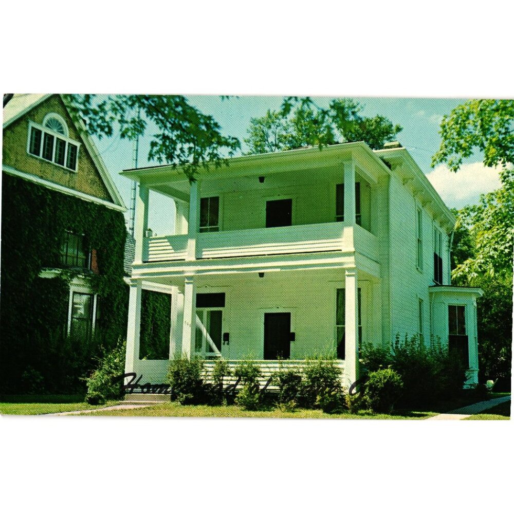 Homestead Of Zane Grey Zanesville Ohio 1970s Postcard Historic Residence Unused